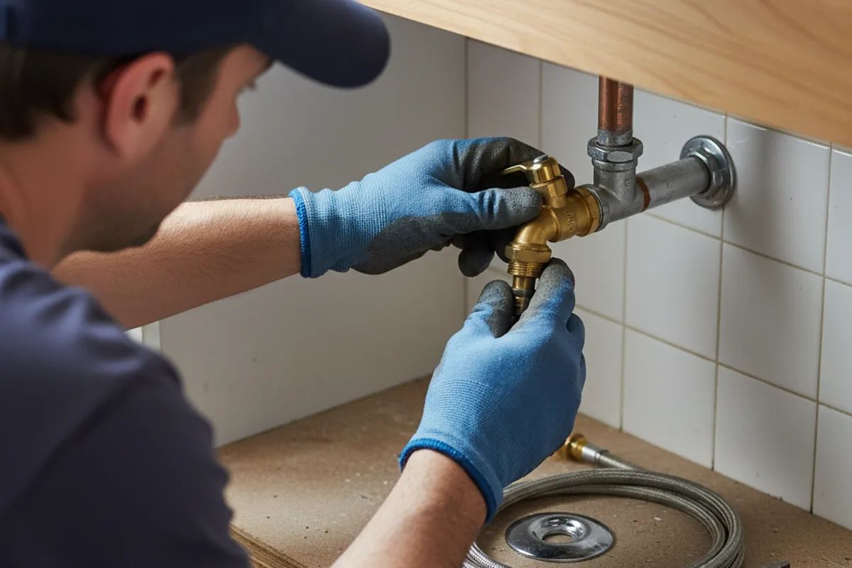 Shutoff valve and fitting work during Emergency Plumbing in Huntley